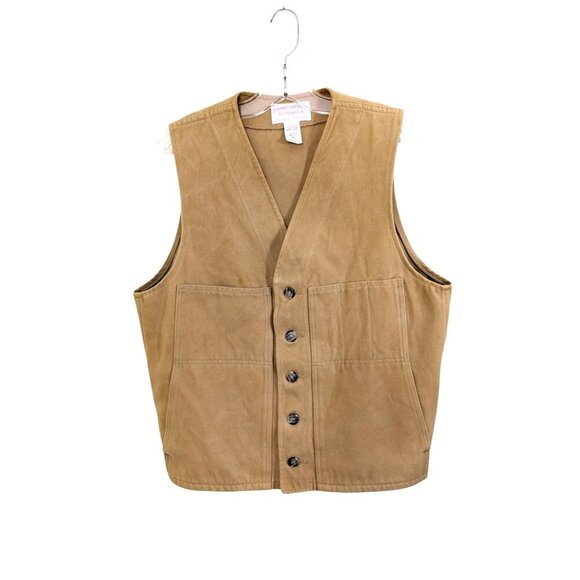Vintage CC Filson Garment Moleskin Cruiser Cotton Vest Style 820 Mens 42 Tan - Picture 1 of 4